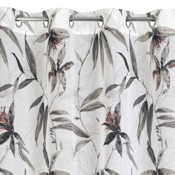 Zavjesa od etamina s printom egzotičnog lišća, polprozirna 140x250 Aida