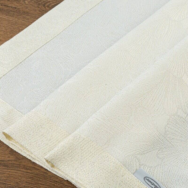 Nadstolnjak 40x180 s nježnim uzorkom lišća od tkanine protkane zlatnim nitima i elegantnom duplom trakom Lilian