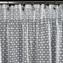 Bijela zavjesa s finim geometrijskim uzorkom, 140x270 cm, ALAYA 