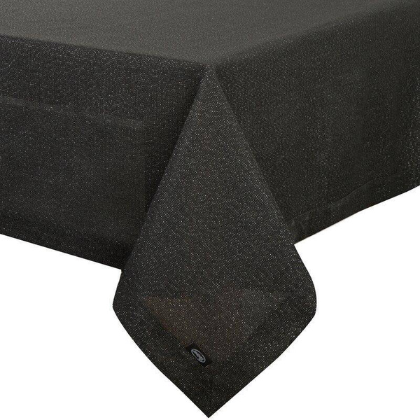 Crni stolnjak sa ukrasnim rubom i srebrnim koncem 145x300 Stella 1