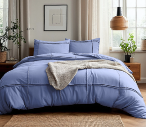 Set posteljine od mikrovlakana dimenzija 240x220 s efektom pranja i prošivenim volanima. Washed Tufted