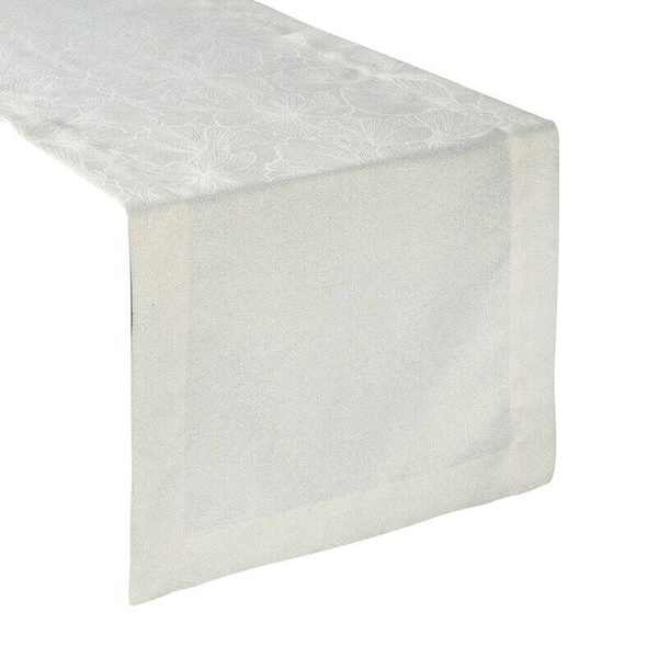 Nadstolnjak 40x180 s nježnim uzorkom lišća od tkanine protkane zlatnim nitima i elegantnom duplom trakom Lilian