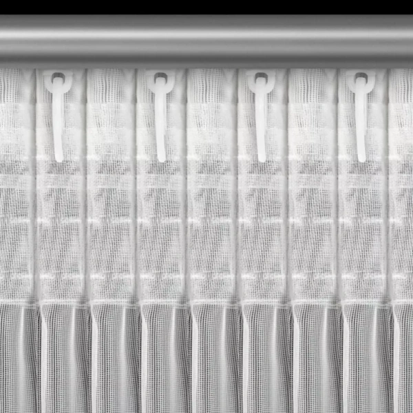 Set od 2 bijele zavjese od fine mreže ukrašene suptilnim vezom, 140x270 cm - LETI