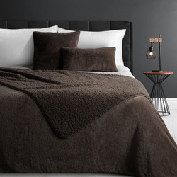 Zimska deka 170x210 cm, dvostrani prekrivač od ugodnog krzna i tkanine s uzorkom janjeće kože, NINA Premium