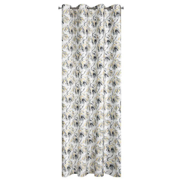 Zavjesa od mekog baršuna ukrašena printom listova kestena 140x250 Melisa