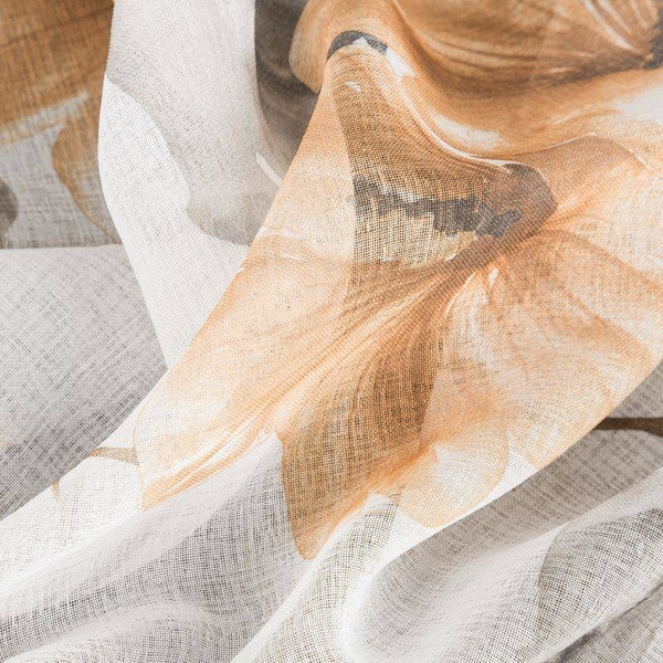 Zavjesa od svijetlog etamina sa printom cvijeća, poluprozirna 140x250 Sofia