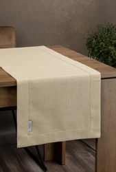Nadtolnjak 40x140 s lanenim tkanjem i sjajnim koncem, završen dvostrukom trakom na rubovima BIANCA 1