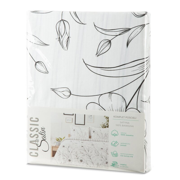 Posteljina 160x200 cm od pamučnog satena s cvjetnim uzorkom SPRING