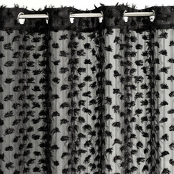 EVA MINGE gotova zavjesa 135x250 od šifonske tkanine ukrašena pomponima s dodatkom sjajnog konca AURELIA 