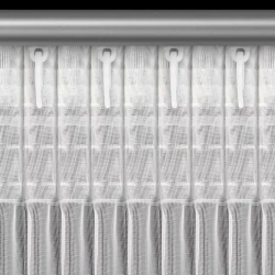 Set od 2 bijele zavjese od fine mreže ukrašene suptilnim vezom, 140x270 cm - LETI