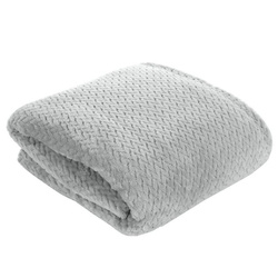 Mekana i na dodir ugodna deka s reljefnim kockastim uzorkom 200X220 cm boja siva Cindy3 