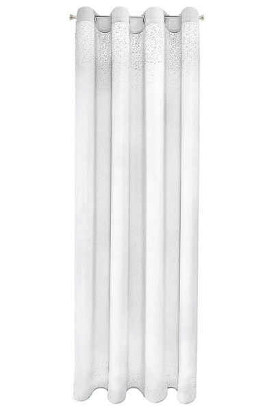 Bijela zavjesa ukrašena šljokicama na ušicama 140x250 glamour Madie