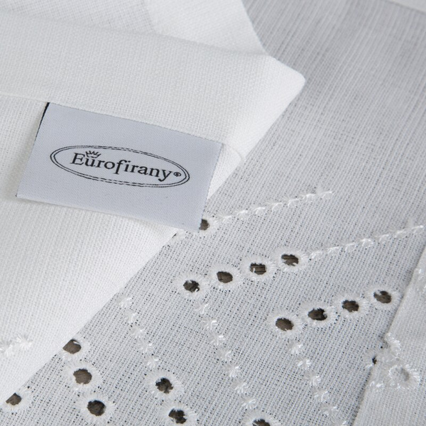 Stolnjak 160x300 sa suptilnim ukrasnim vezom, svijetlo krem ​​boje Ines