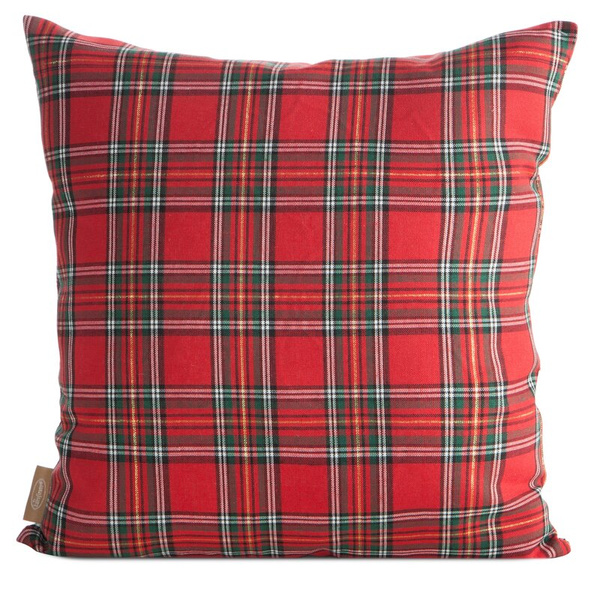 Božićna jastučnica 45x45 cm s kariranim uzorkom i vezom
