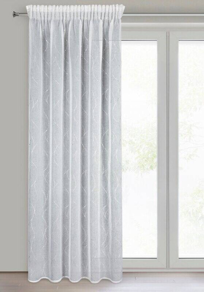 Zavjesa 140x270 od etamina ukrašen suptilnim srebrnim uzorkom Arlena