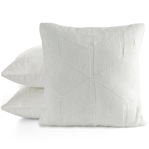 Božićna jastučnica 45x45 cm, bijela, s tkanom strukturom od mješavine vlakana.