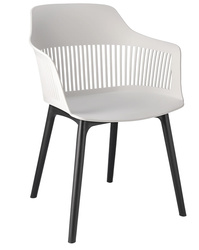 Plastična vrtna stolica s naslonima za ruke, vrlo čvrsta stolica, crno-bijela boja