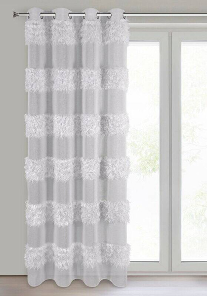 Zavjesa 140x250 od gaze ukrašena moher koncem Margaret 3