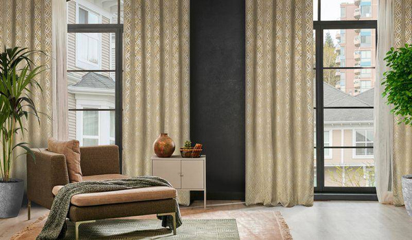 Zavjesa od baršuna sa osjenčanim srebrnim i zlatnim uzorkom u boho stilu 140x250 Areta