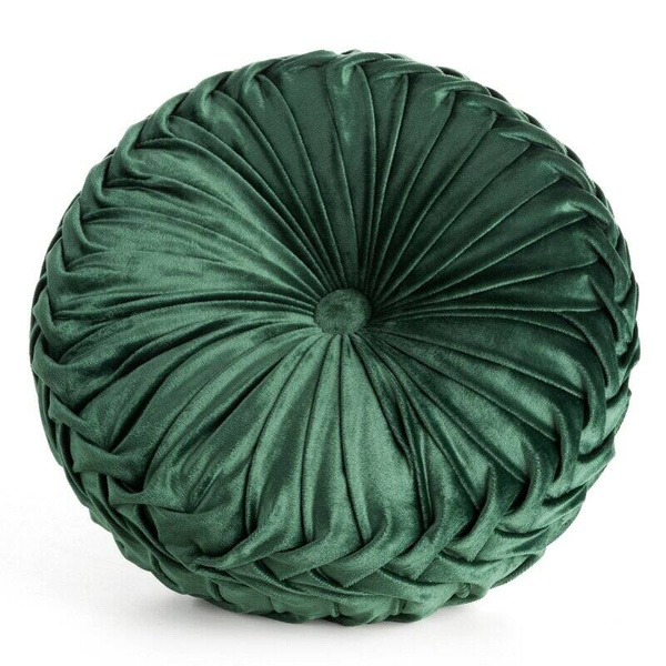 Okrugli ukrasni jastuk od BARŠUNA, stilski izgužvan, s punjenjem