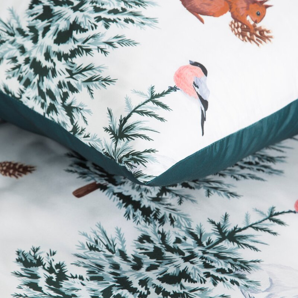 Set božićne posteljine 160x200 od mikrovlakana, ukrašen božićnim printom