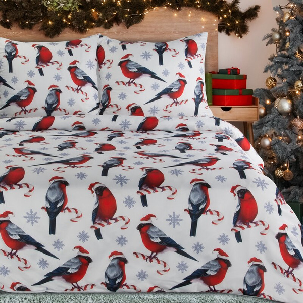 Set božićne posteljine 220x200 od mikrovlakana, ukrašen božićnim printom