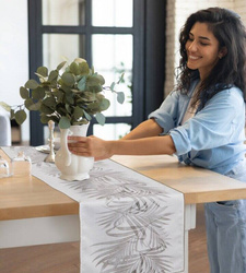 Stolnjak s otisnutim motivom palminog lišća 160x260 Ines 3