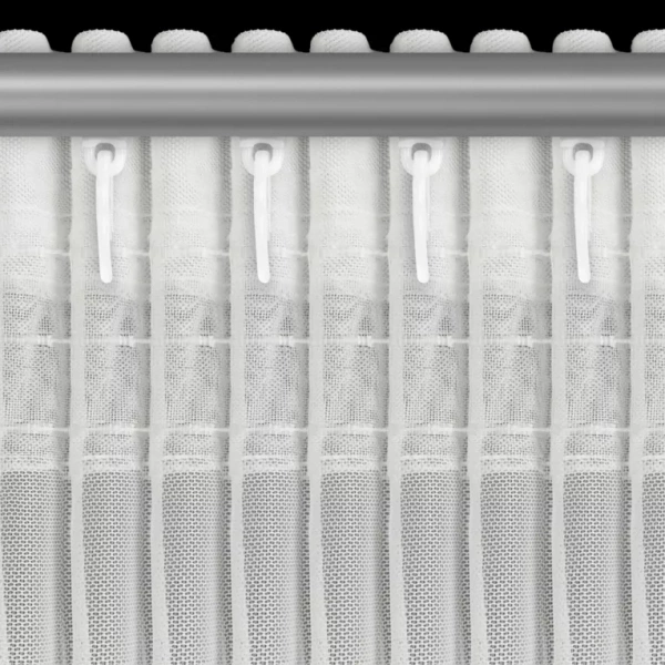 Bijela mrežasta zavjesa ukrašena 3D aplikacijom ruže, 350x270 cm - traka ROSES3 - Eva Minge
