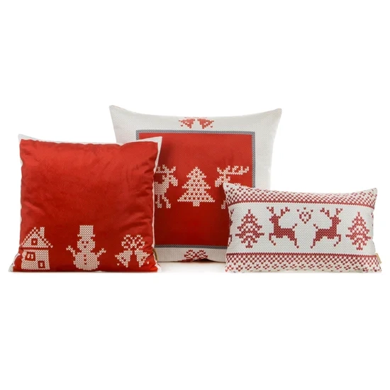 Božićna jastučnica od mekanog baršuna sa skandinavskim motivom 60x60 Noel