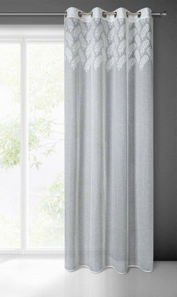 Zavjesa s ukrasnom trakom od jacquard listova u gornjem dijelu 140x250 Anet