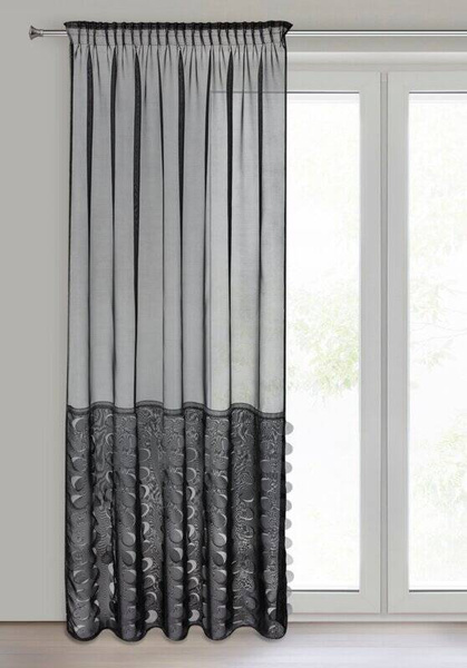Zavjesa DEBORA na traci 140x270 cm crna
