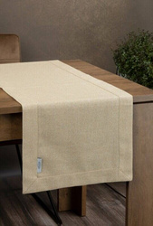 Nadtolnjak 40x140 s lanenim tkanjem i sjajnim koncem, završen dvostrukom trakom na rubovima BIANCA 1