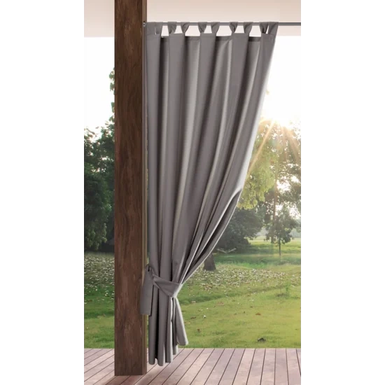 Zavjesa za terasu 155x220 boja tamnosiva od nepromočive tkanine sa čičak trakama, Cijena za komad