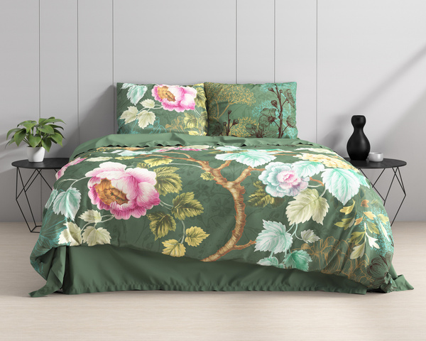 Pamučna posteljina 240x220 sa prekrasnim printom cvijeća, 100% pamuk