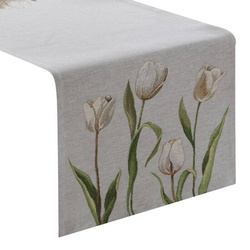 Goblen nadstolnjak 40x100 ukrašen tkanim cvjetnim motivom 