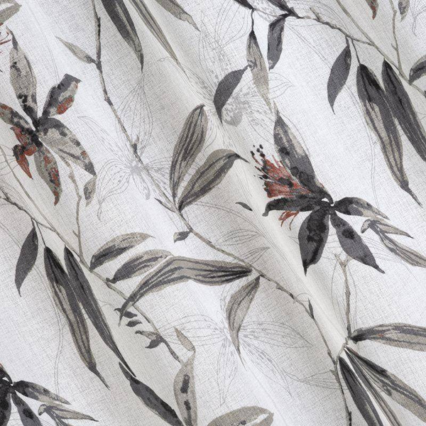 Zavjesa od etamina s printom egzotičnog lišća, polprozirna 140x250 Aida