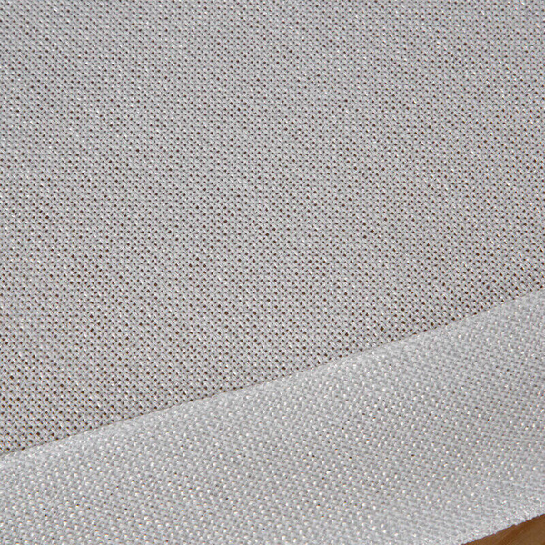 Okrugli stolnjak s lanenim tkanjem i sjajnim koncem, završen dvostrukom trakom na rubovima ∅ 180 cm Bianca 2