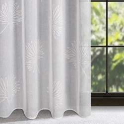 Zavjesa od svijetlog etamina sa motivom jacquard listova na traci 140x270 Jane