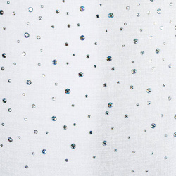 Bijela zavjesa ukrašena šljokicama na ušicama 140x250 glamour Madie