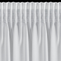 Bijela mrežasta zavjesa ukrašena 3D aplikacijom ruže, 300x120 cm, traka - ROSES3 - Eva Minge