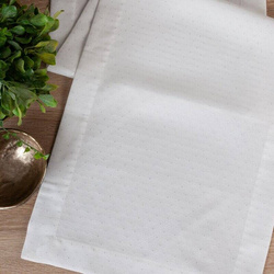 Nadstolnjak 40x140 ukrašen srebrnim sjajnim koncem s elegantnom trakom Eliza