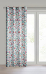 Bijelo-bordo zavjesa za zamračivanje s cvjetnim printom, 135x250 cm- ASHLEY