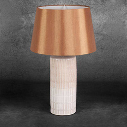 Lampa stolna izrađena od keramičke gline sa sjajnim smeđam abažurom 33X56 Edna