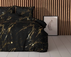 Posteljina s printom koji imitira mramor 140x220 mikroperkal 