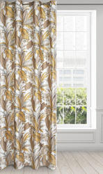 Zavjesa od mekanog baršuna s printom cvijeća i lišća 140x250 Bari