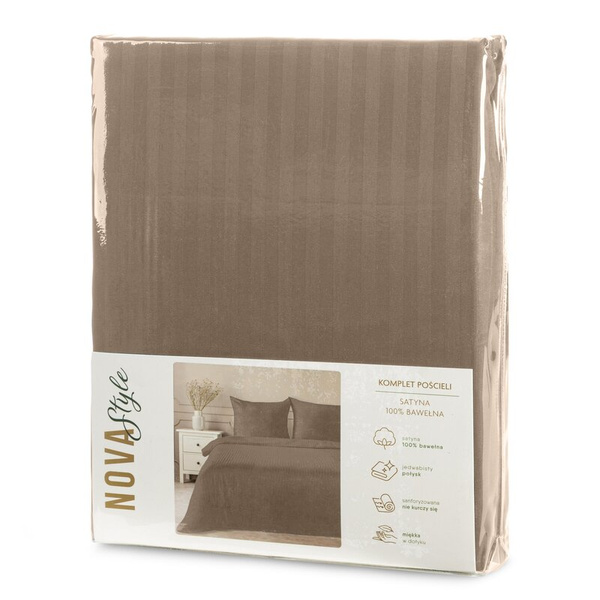 Premium prugasta posteljina za apartmane od pamučnog satena 140x200