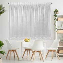 Zavjesa od sjajne mikro-mrežice sa sjajem, završena vezom od čipke 300x145 Eliza