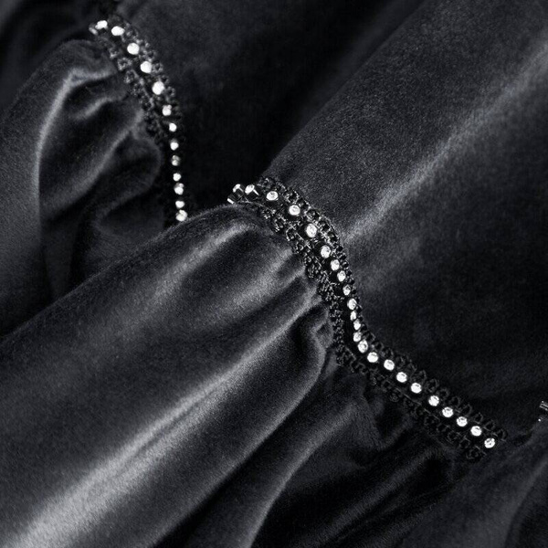 Gotova baršunasta zavjesa s volanima i ukrasnim kamenčićima Carli 140 x 250 cm