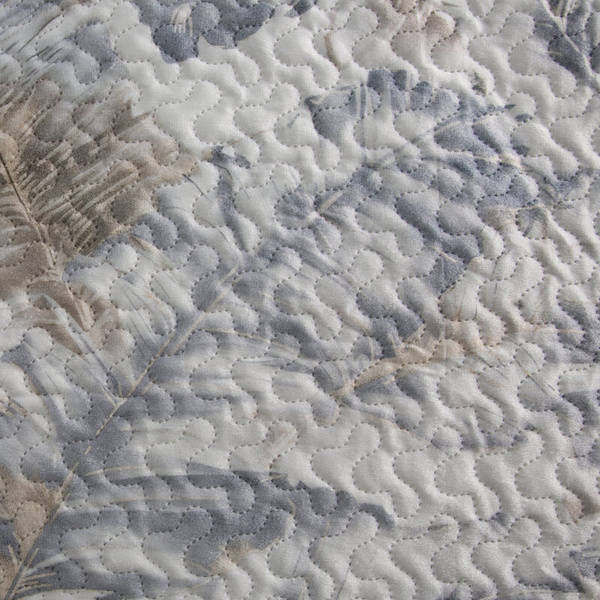 Baršunasti prekrivač za krevet 200x220 cm ukrašen botaničkim printom