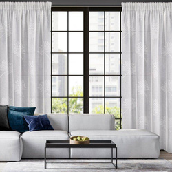 Zavjesa od svijetlog etamina sa motivom jacquard listova na traci 140x270 Jane